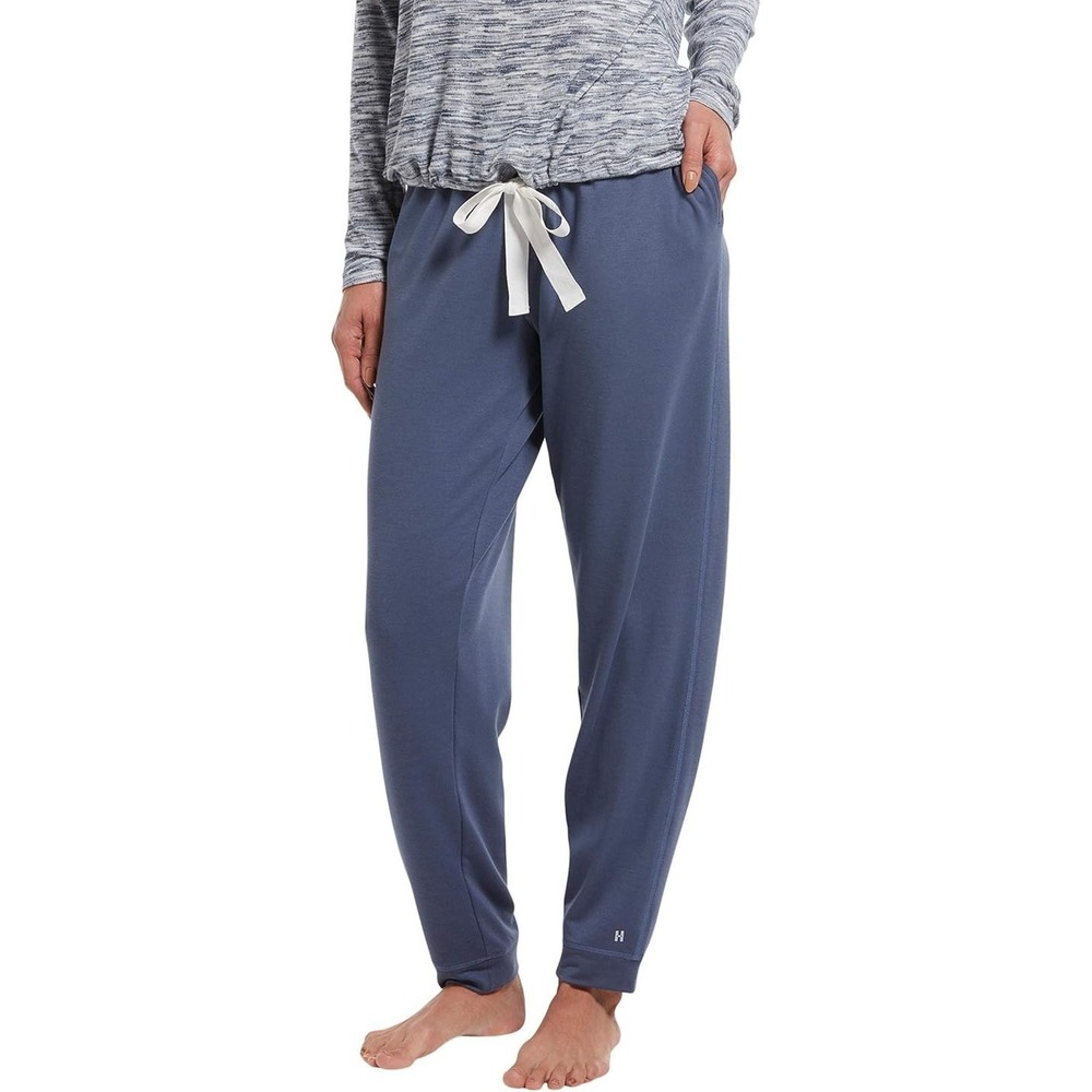 HUE Women's Solid French Terry Lounge Jogger Pants - 3X -‎ Vintage Indigo